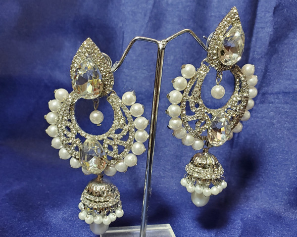 Silver with Pearl Earrings