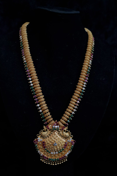 Green and Purple Gold Necklace