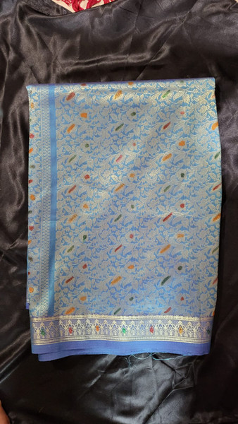 Silk Sky Blue Saree