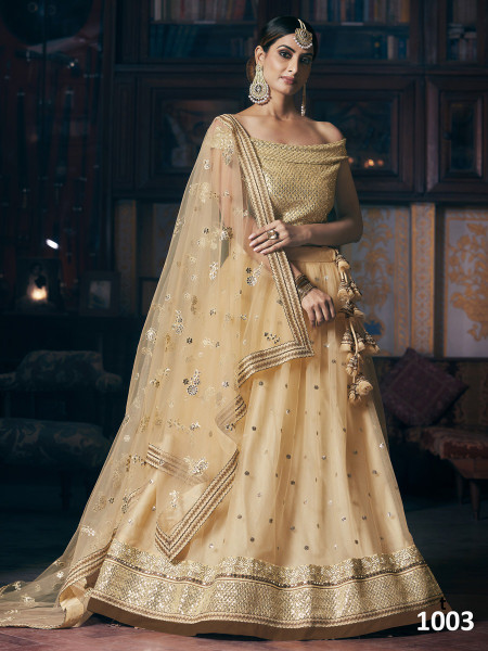 Beige Party Lehenga 