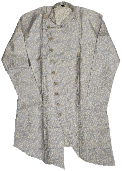 Grey Kurta Gold Print