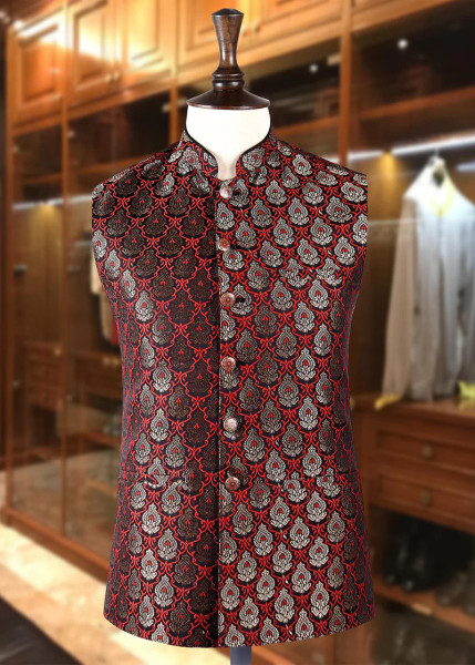 Red Embroidered Vest