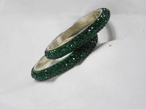 Stone Bangles - Green D71 (Double)