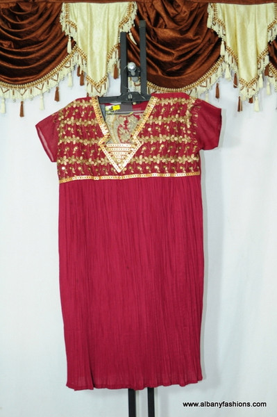Dark pink V neck churidar suit
