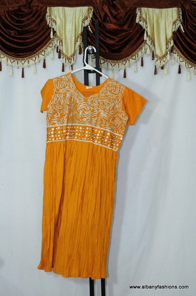Orange Cotton Churidar Suit