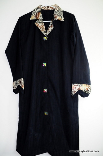 Short Dark Blue Stripes Abayas / Jilbabs / Hijabs / Indian Burka