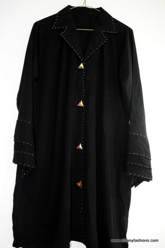 Short Black Abaya with Fancy buttons / Jilbabs / Hijabs / Indian Burka