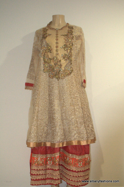 2000 Anarkali Churidar Suit-Cream