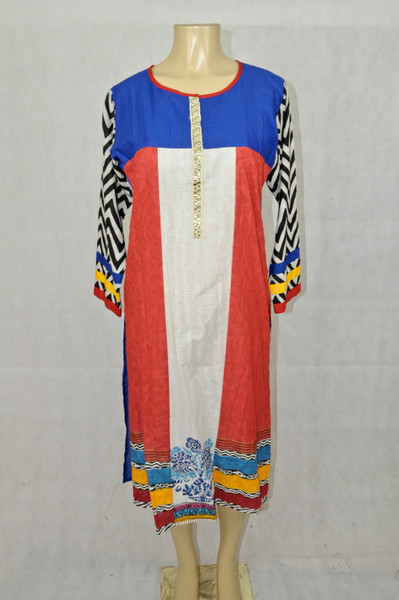White blue & Strawberry pink kurti	