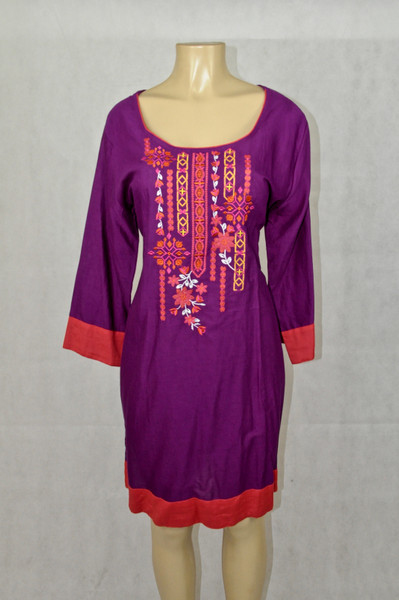 Purple Kurti with hot pink details
