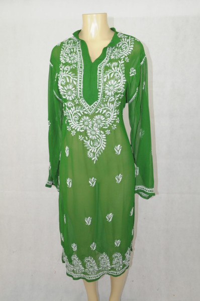 See-through green kurti