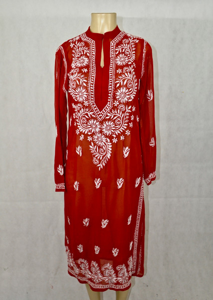 Red see through Kurti