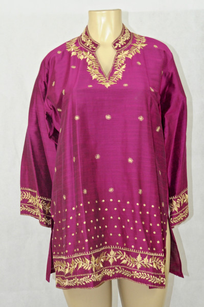 Purple with cream details Kurti top
