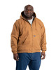 BERNE HJ375 Heartland Washed Duck Hooded Work Jacket | Brown Duck