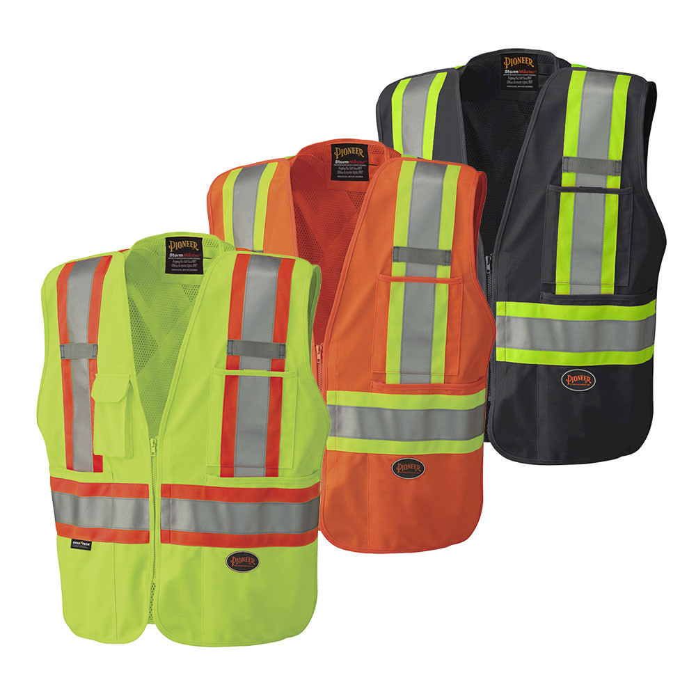 Pioneer Zip-Up Snap Break Away Safety Vest | SafetyWear.com