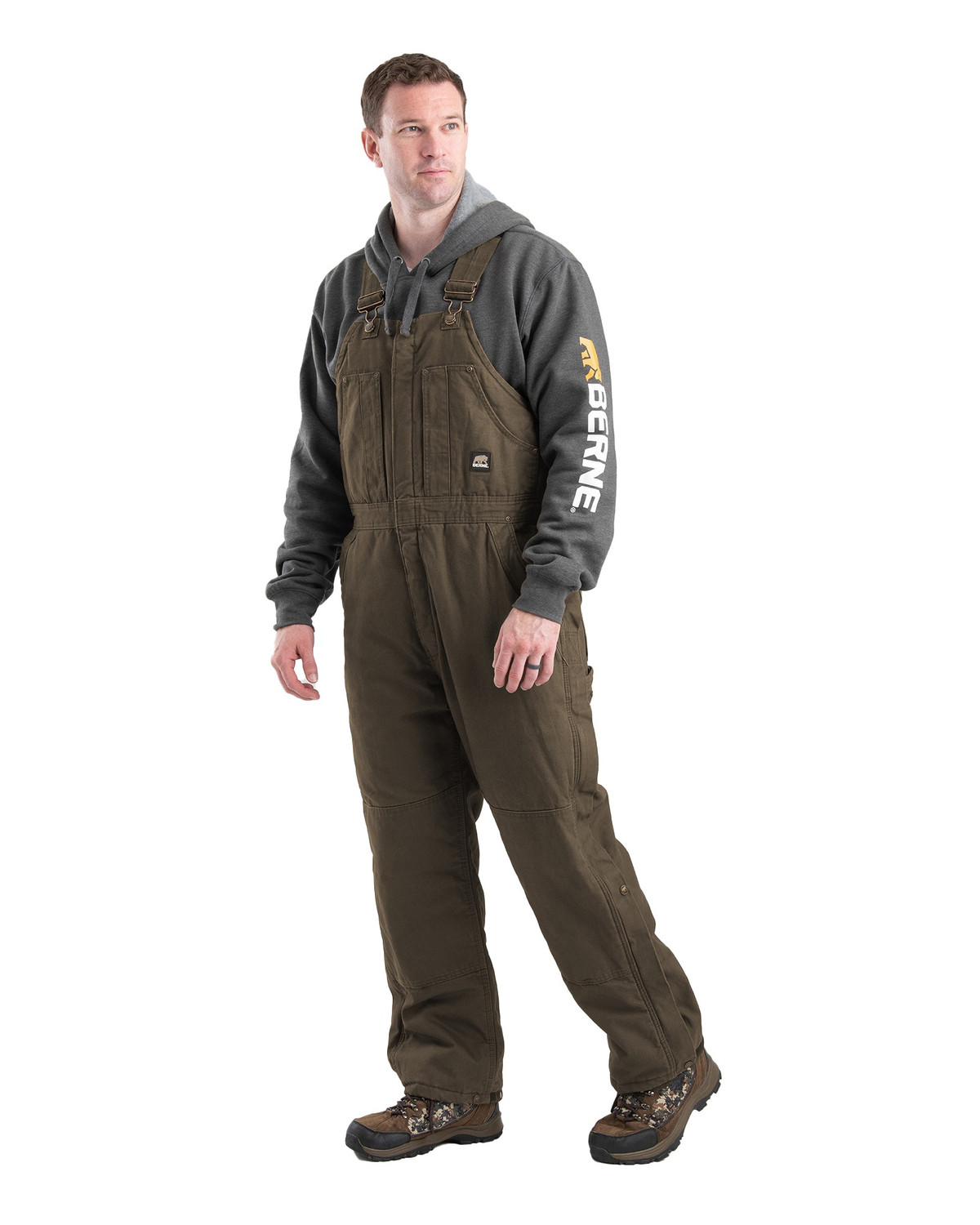 BERNE B377 Heartland Insulated Washed Duck Bib Overall