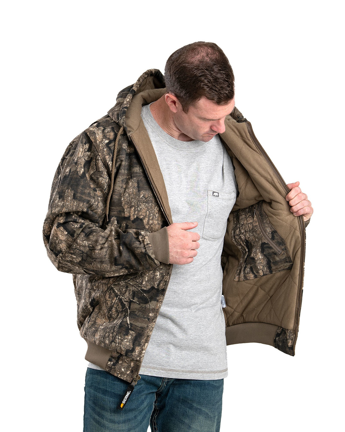 BERNE HJ51 Heritage Duck Hooded Active Jacket | SafetyWear.com