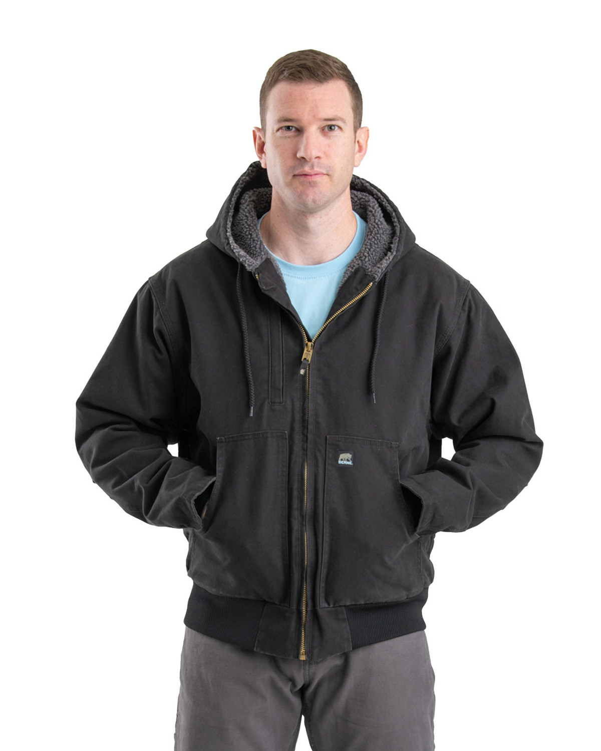 BERNE HJ317 Highland Flex180® Washed Duck Hooded Work Jacket