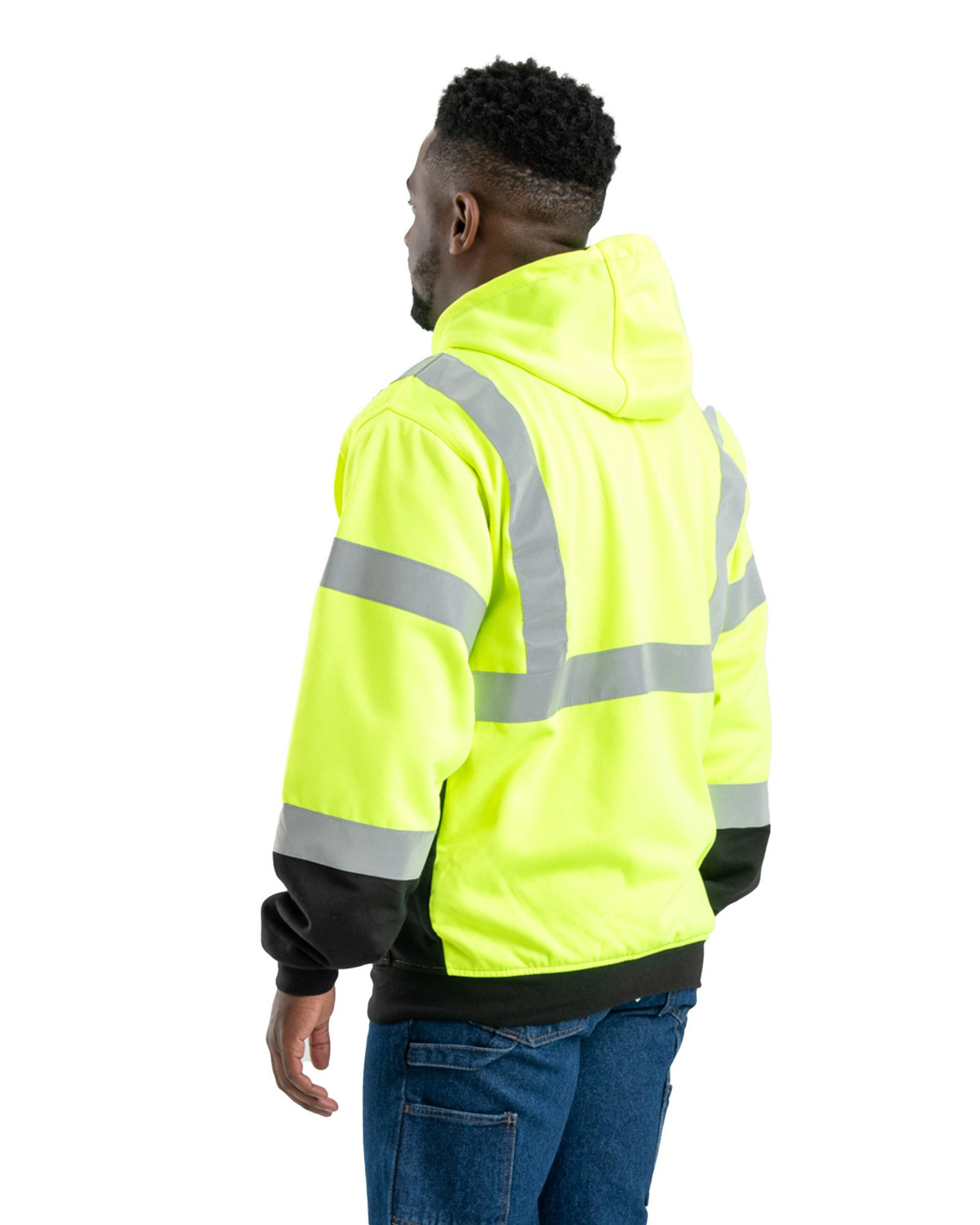BERNE HVF023 Hi Vis Class 3 Color Block Hooded Sweatshirt