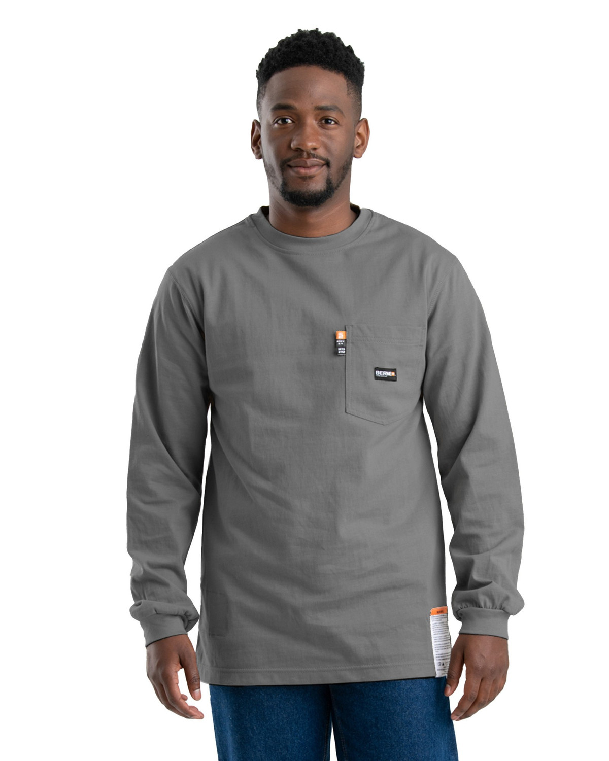 BERNE FRK11 Flame Resistant Crew Neck Pocket Tee - Safetywear.com