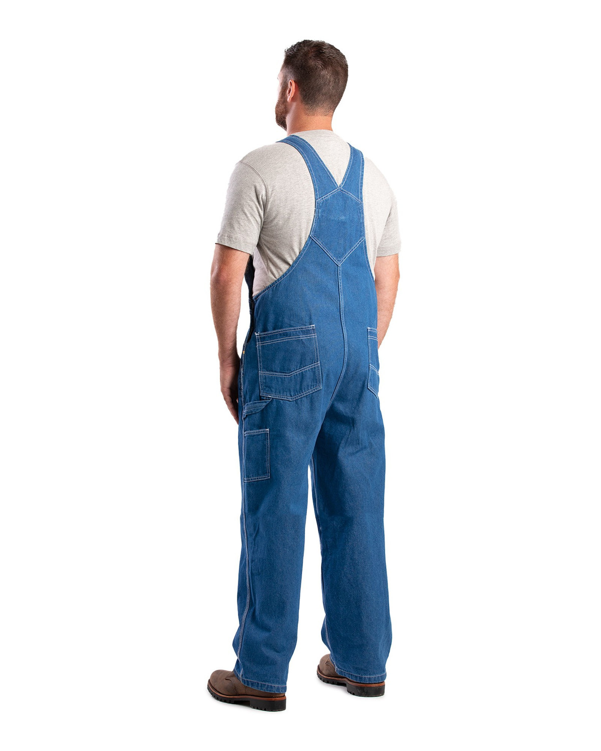 BERNE B913 Vintage Unlined Washed Denim Bib Overall - Safetywear.com