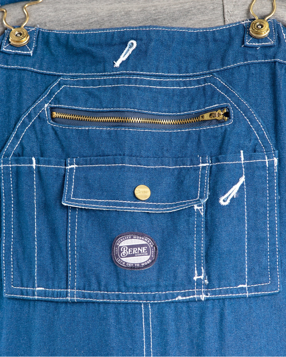 BERNE B913 Vintage Unlined Washed Denim Bib Overall - Safetywear.com