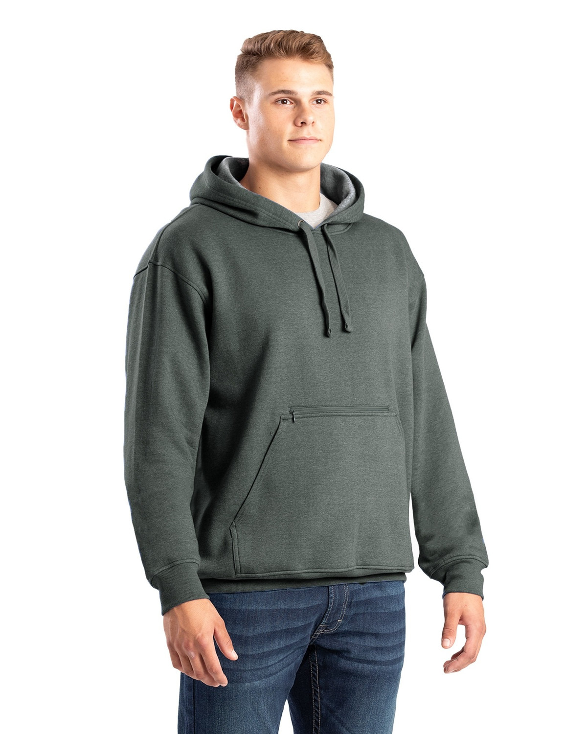 BERNE SP418 Heritage Zippered Pocket Hooded Pullover Sweatshirt