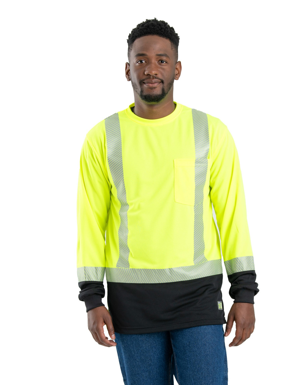 BERNE HVK018 Hi Vis Class 3 Color Block Long Sleeve T-Shirt