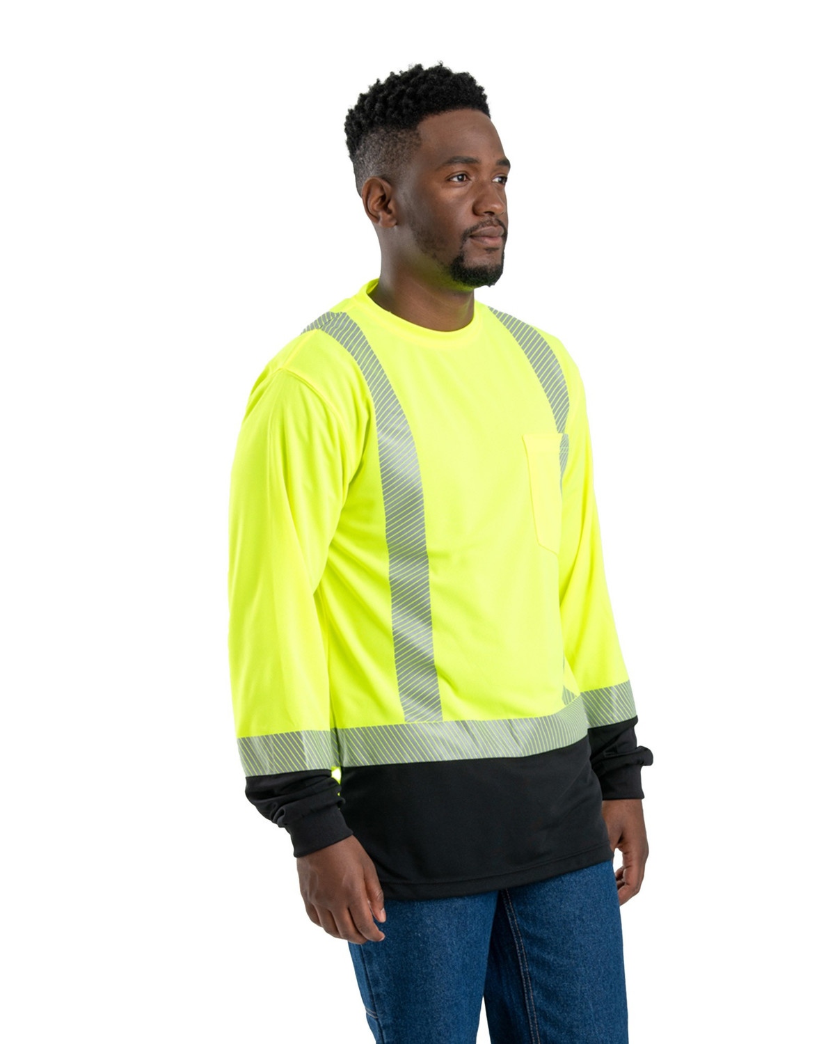 BERNE HVK018 Hi Vis Class 3 Color Block Long Sleeve T-Shirt