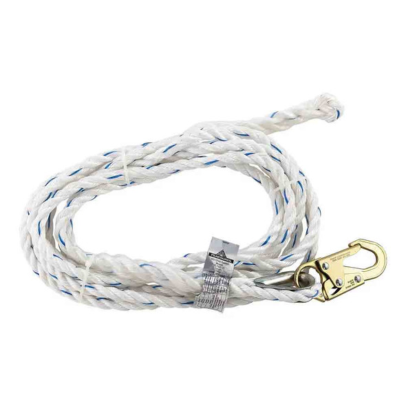 PeakWorks Snap Hook and Back Splice / Rope Grab Standard Lightweight Vertical Lifeline  | SafetyWear.com