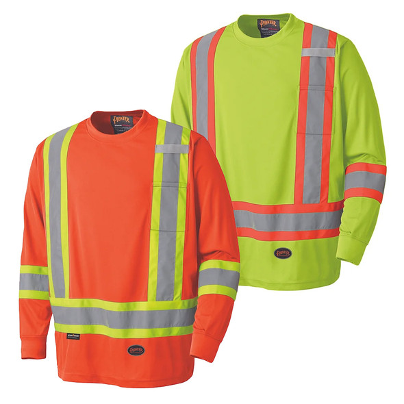 Pioneer V10512 Birdseye Long Sleeve Safety Shirt | SafetyWear.com