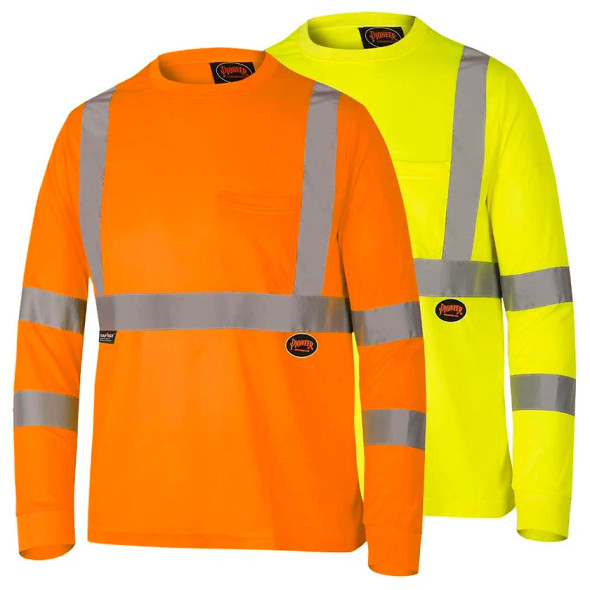 Pioneer V10542 Birdseye Long Sleeve Safety Shirt | SafetyWear.com
