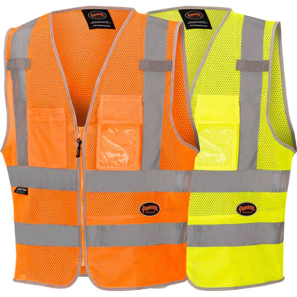Pioneer V10252 Mesh 8-Pocket Safety Vest - Multiple Colors Available | SafetyWear.com