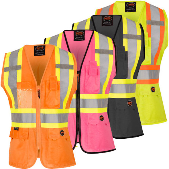 Pioneer V10218 Women's Custom Fit Mesh Back Safety Vest | SafetyWear.com