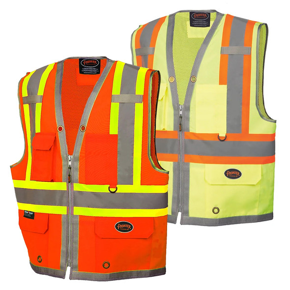 Pioneer V10102 300D Oxford Polyester Mesh Back Surveyor Vest | SafetyWear.com