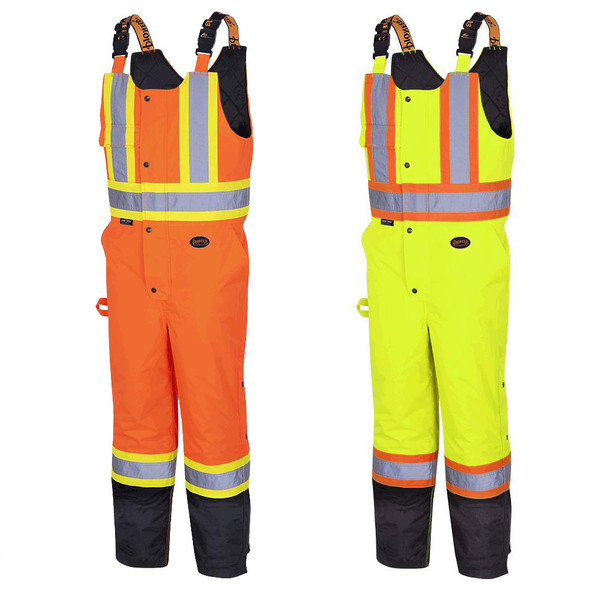 Pioneer V11206 300D Oxford Poly 100% Waterproof Windproof Quilted Safety Bib Pants  | SafetyWear.com