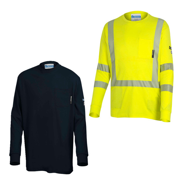 Oberon Flame Resistant Lightweight Arc Rated 10 Cal Long Sleeve Cotton Shirt | SafetyWear.com