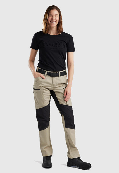 BLACKLADER 7153 Women's Service Stretch Pants | Stone/ Black
