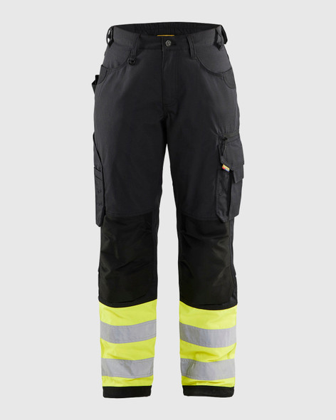 BLAKLADER 7164 Women's Visibility Ripstop Pant | Black/ Hi-Vis Yellow