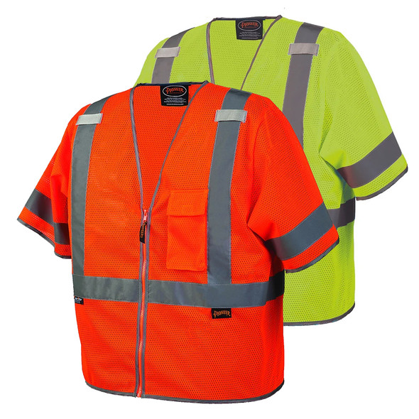 Pioneer V10239 Mesh Short Sleeve Safety Vest | SafetyWear.com
