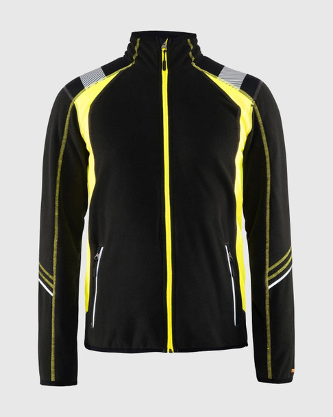 BLAKLADER 4994 Micro Fleece Jacket | Black/ Hi-Vis Yellow