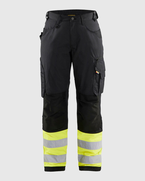 BLAKLADER 7164 Women's Visibility Ripstop Pant | Black/ Hi-Vis Yellow