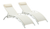 Ainfox Outdoor Patio Lounge Chairs - Set of 2 - White