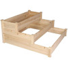 3 Tier Raised Garden Bed Kit  - Wooden Planter Box - Heavy Duty Solid Fir Wood - 47" x 47" x 21"