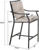 Patio Bar Stools, Set of 2, with Armrest and Cushions