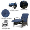 Outdoor Recliner, Adjustable with Olefin Cushion, Navy Blue