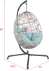 Patio Wicker Swing Egg Chair with Stand and Cushions