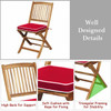 3 Piece Patio Folding Wooden Bistro Set w/ Cushioned Chairs