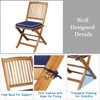 3 Piece Patio Folding Wooden Bistro Set w/ Cushioned Chairs