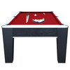 Mirage - 7.5-ft Pool Table - Black and Silver with Dark Red Felt (BG5033)